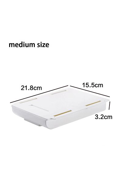 Choice 1pcs White-m Hidden Storage Box Desk Storage Drawer Self-adhesive Plastic Table Storage Holder Simpl