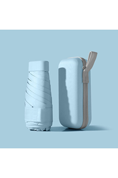 Choice مظلة جيب صغيرة الحجم باللون الأزرق السماوي للنساء خفيفة الوزن قابلة لل...