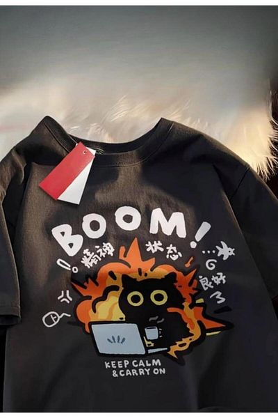 BEŞİKTAŞ KÖSTEBEK Korean Style Cat Love Unisex T-Shirt