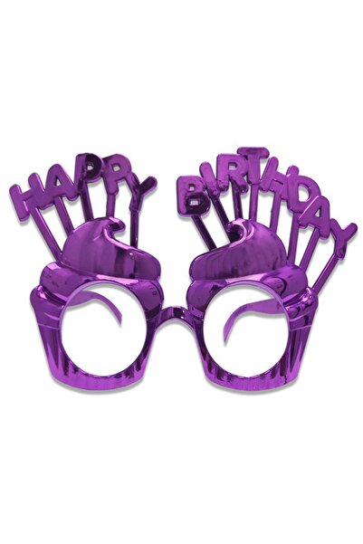 Patladı Gitti Purple Happy Birthday Party Glasses