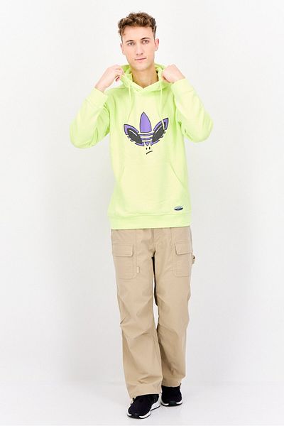 adidas Men Sportswear Fit Long Sleeve Outdoor Sweatshirt, Neon Yellow