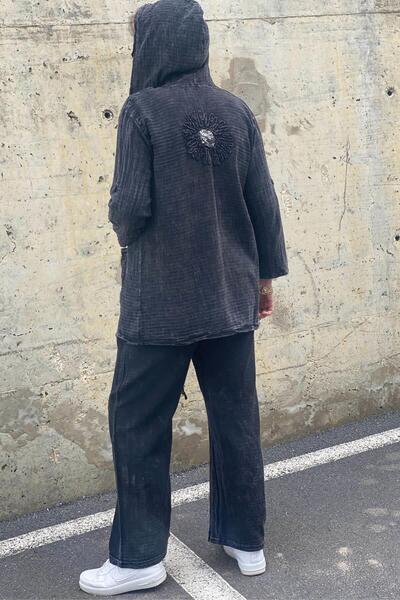 Mia Butik Women's Sun Linen Black Suit