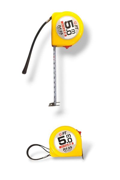 Generic AFT 5.M Measuring Tape Plastic Round Case, White Blade, Double-Sided Printing, Durable Metal Tape