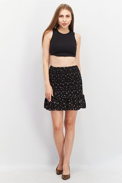Don't Call Me Jennyfer Women Allover Printed Mini Skirt, White/black