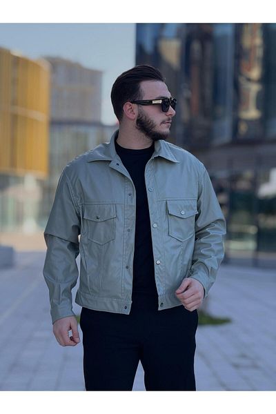 KINGAF Men's Leather Spring Jacket