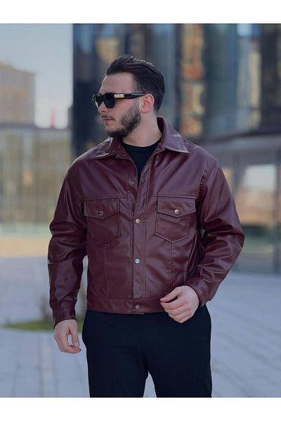 KINGAF Men's Leather Spring Jacket