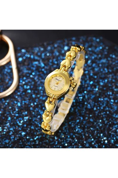 QAYYO Minimal Women's Pinterest Watch with Heart Lanyard and Charml