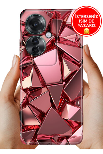 OPPO Reno 11F 5G Kılıf Desenli Rubber Kamera Korumalı Silikon PembeDeco