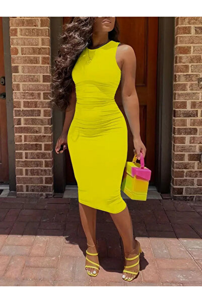 EyesOf    Women's Bodycon Midi Length Diving Dress