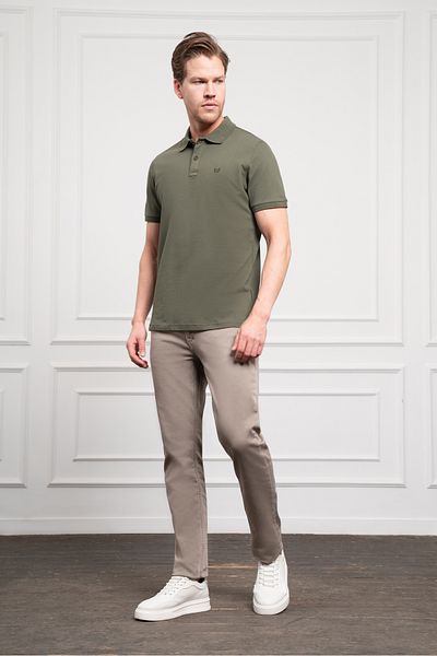 Morven Ανδρικό T-Shirt με λαιμόκοψη Polo Basic Khaki