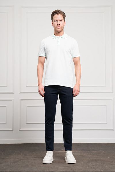 Morven Tricou pentru bărbați, albastru, cu gât polo, cu croială dinamică
