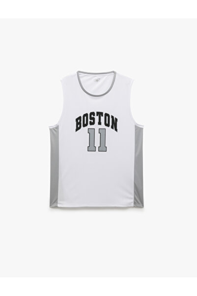 Koton Printed Crew Neck Sleeveless Sports Basketball T-Shirt