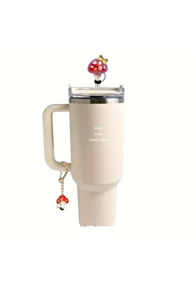elamindunyasi Colorful Mushroom Figure Silicone Straw Head Set Accessory for 1.18 Liter Thermos