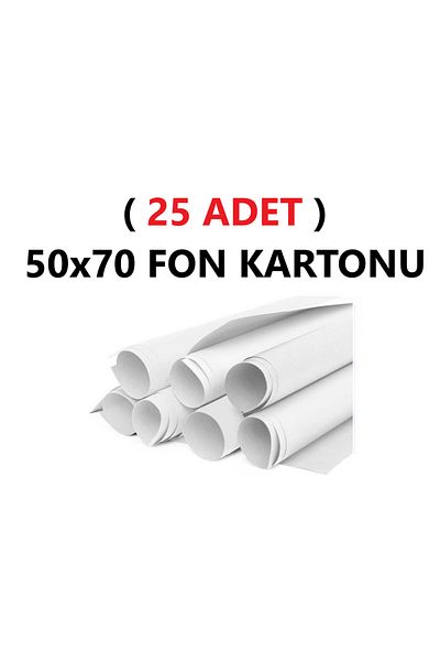 TİFOYS (25 Pcs) 50X70Cm White Background Cardboard Roll Large Size for Kindergarten and School