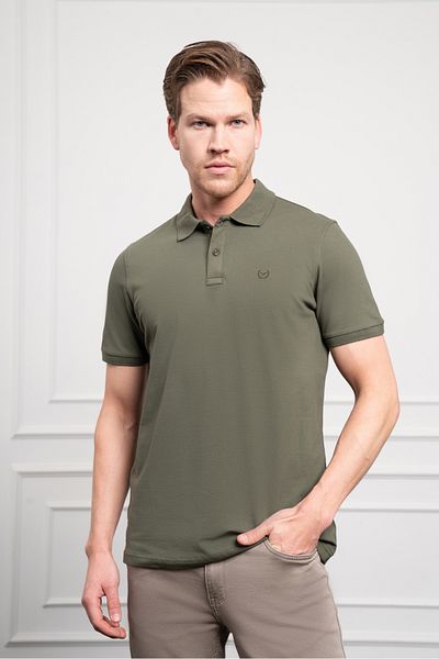 Morven Ανδρικό T-Shirt με λαιμόκοψη Polo Basic Khaki