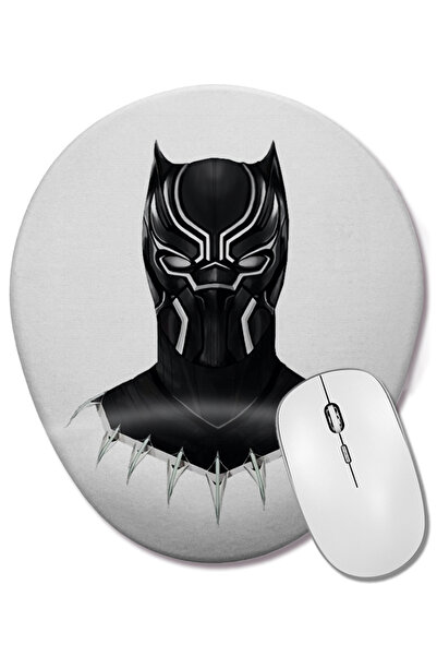 BASKI DÜNYASI Black Panther 05 Mouse Pad oval cu suport pentru încheietura mâ...