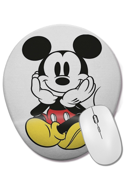 BASKI DÜNYASI Mickey 09 Bilek Destekli Oval Mouse Pad