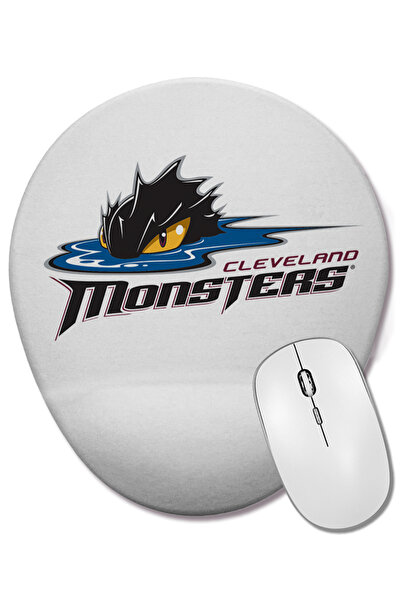 BASKI DÜNYASI Mouse Pad oval cu logo Cleveland Monsters cu suport pentru încheietura mâinii