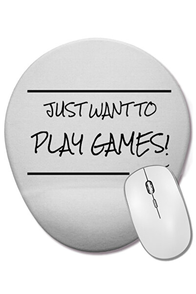 BASKI DÜNYASI Просто искам да играя игри Овална подложка за мишка с опора за ...