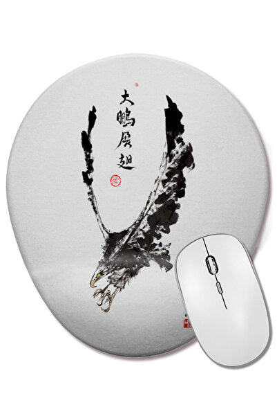 BASKI DÜNYASI Eagle Attacks Mouse Pad oval cu suport pentru încheietura mâinii