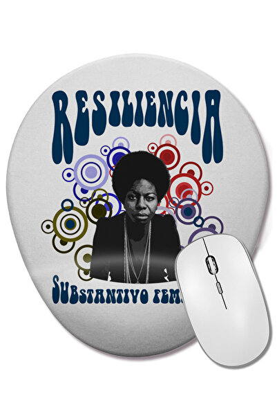 BASKI DÜNYASI Resiliencia Nina Simone Mouse Pad oval cu suport pentru încheie...