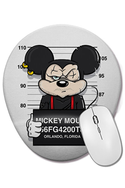 BASKI DÜNYASI Mouse Pad Oval Mickey Mouse cu suport pentru încheietura mâinii