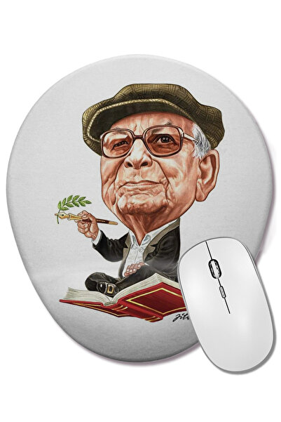 BASKI DÜNYASI Mouse Pad oval Yasar Kemal cu suport pentru încheietura mâinii