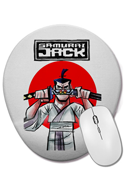 BASKI DÜNYASI Samurai Jack 06 Mouse Pad oval cu suport pentru încheietura mâinii
