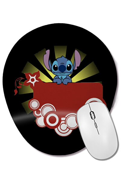 BASKI DÜNYASI Mouse Pad oval cu suport pentru încheietura mâinii Stitch