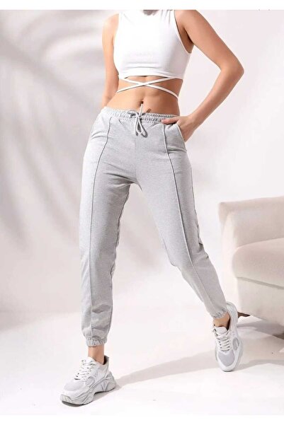 Birru Butik بنطال رياضي نسائي رفيع بخصر مطاطي وساق