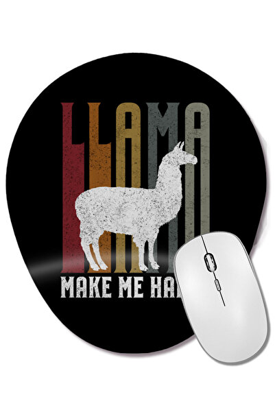 BASKI DÜNYASI Mouse Pad oval cu suport pentru încheietura mâinii, cu lama retro, drăguță și amuzantă, mă face fericit