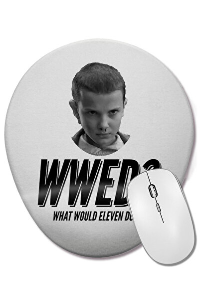 BASKI DÜNYASI Ce ar face Eleven? Mouse pad oval cu suport pentru încheietura mâinii Stranger Things