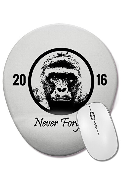 BASKI DÜNYASI Harambe the Gorilla Mouse Pad oval cu suport pentru încheietura mâinii