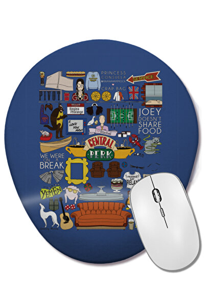BASKI DÜNYASI Friends Collage Bilek Destekli Oval Mouse Pad
