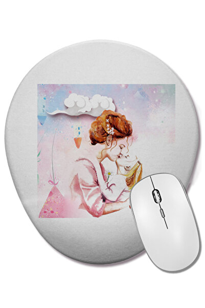 BASKI DÜNYASI Cadou pentru Ziua Mamei 014 Mouse Pad oval cu suport pentru înc...