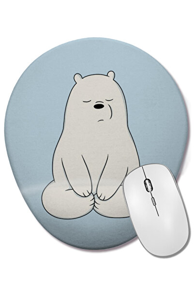 BASKI DÜNYASI Mouse Pad oval We Bare Bears Ice Bear cu suport pentru încheiet...