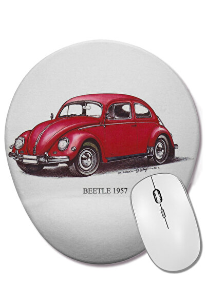 BASKI DÜNYASI Volkswagen Old Beetle овална подложка за мишка с опора за китката