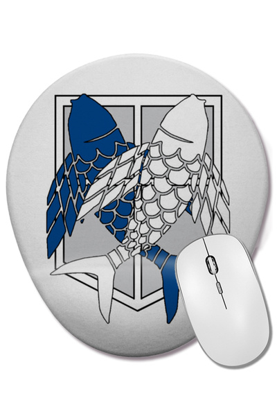 BASKI DÜNYASI Attack On Titan Survey Corps Fish Of Freedom Mouse Pad oval cu ...