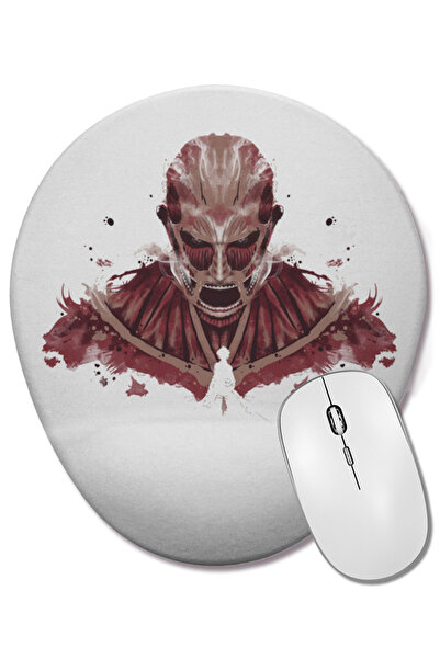 BASKI DÜNYASI Attack On Titan Ink On Titan Mouse Pad oval cu suport pentru încheietura mâinii