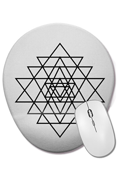 BASKI DÜNYASI Οβάλ ποντίκι με υποστήριξη καρπού Sri Yantra 01