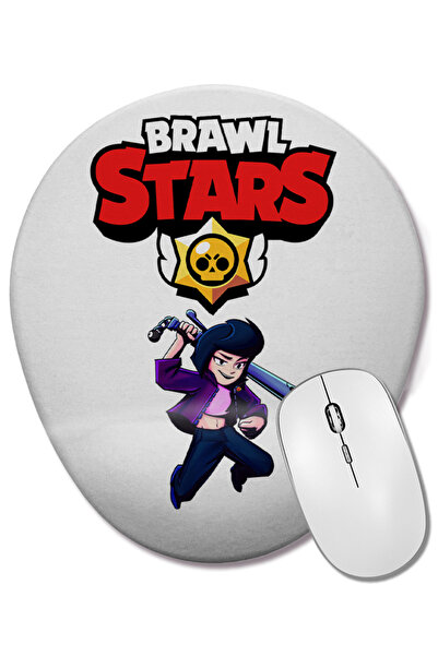 BASKI DÜNYASI Brawl Stars Bibi și Bull Mouse Pad oval cu suport pentru încheietura mâinii