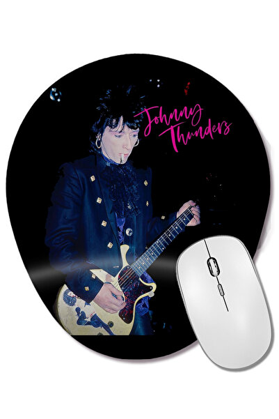 BASKI DÜNYASI Mouse Pad oval Johnny Thunders cu suport pentru încheietura mâinii