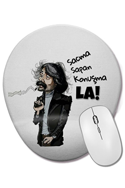 BASKI DÜNYASI Mouse Pad oval Behzat Ç cu suport pentru încheietura mâinii