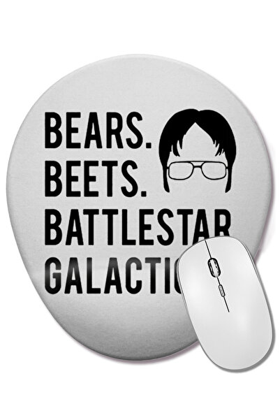 BASKI DÜNYASI Мечки Цвекло Battlestar Galactica Офисът 01 Овална подложка за ...