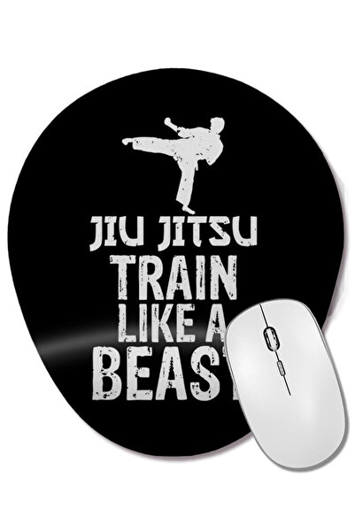BASKI DÜNYASI Jiu Jitsu Trenează ca o bestie Mousepad oval cu suport pentru î...