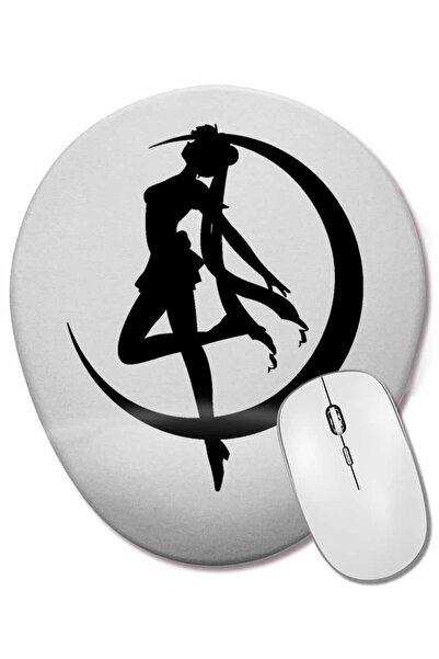 BASKI DÜNYASI Mouse Pad oval Sailor Moon Anime cu suport pentru încheietura m...