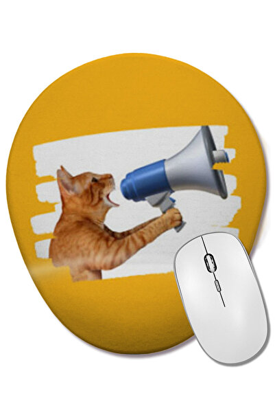 BASKI DÜNYASI Funny Cat MOON Lover LADY Gifts Mouse Pad oval cu suport pentru...