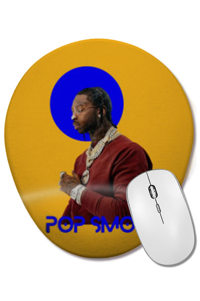 BASKI DÜNYASI Pop Smoke Art Gift Οβάλ ποντίκι με υποστήριξη καρπού