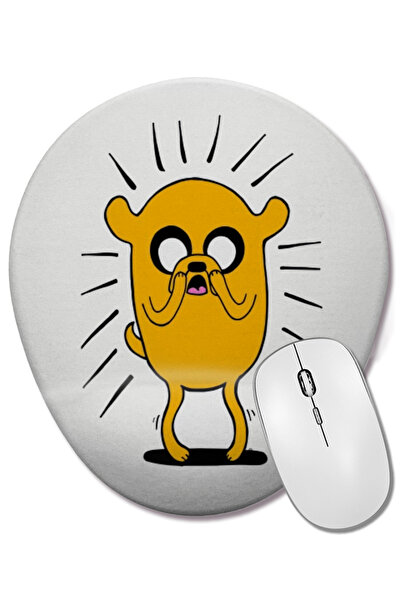 BASKI DÜNYASI Adventure Time Jake The Dog Mouse Pad oval cu suport pentru înc...