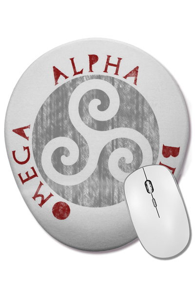 BASKI DÜNYASI Mouse Pad oval cu suport pentru încheietura mâinii Teen Wolf Alpha Beta Omega